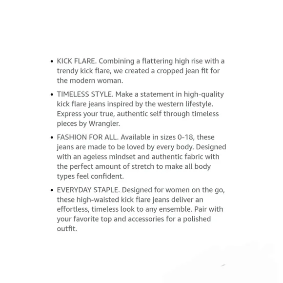 Wrangler High Rise Kick Flare Denim Jean Size 6 28 Light Wash NEW NWT - Picture 15 of 15